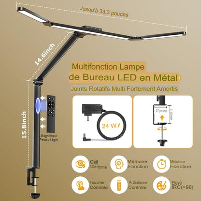 Lampe de Bureau LED Architecte à Pince | Télécommande & Personnalisation Absolue