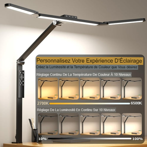 Lampe de Bureau LED Architecte à Pince | Télécommande & Personnalisation Absolue