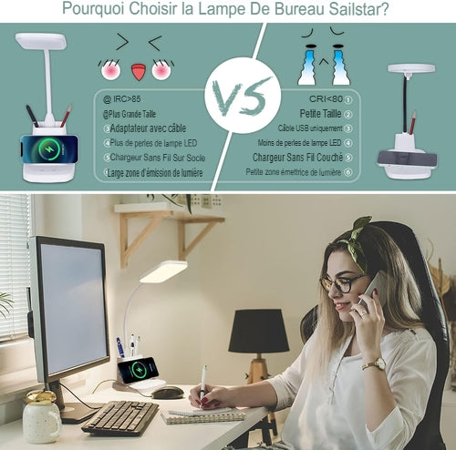 Lampe de Bureau LED Connectée Blanche